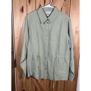 Coldwater Creek Light Green Women’s Modal Blend Tie Shirt Size XL